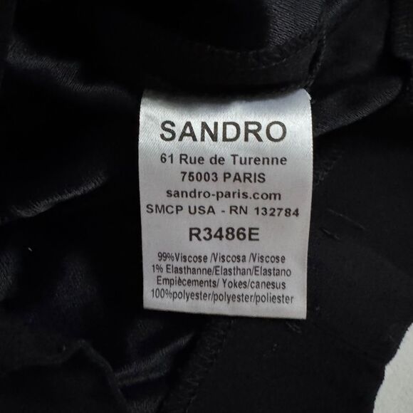 Sandro Black Blouson Open Back Dress Size EU 1 US 4 - Picture 9 of 9